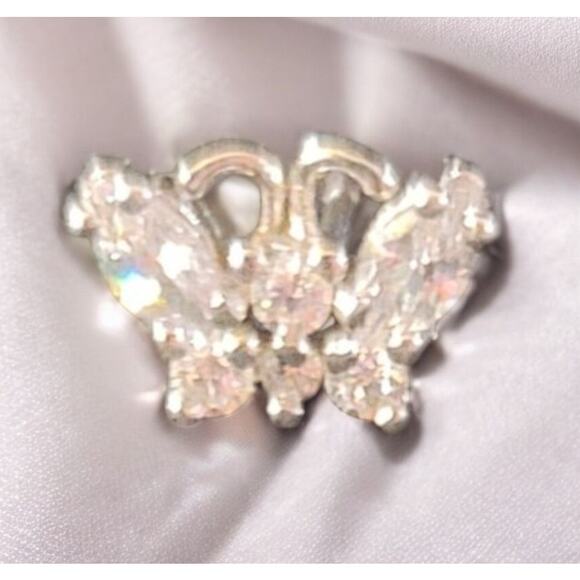 925 Butterfly Earring with Clear Stone Single Earring - Picture 3 of 4